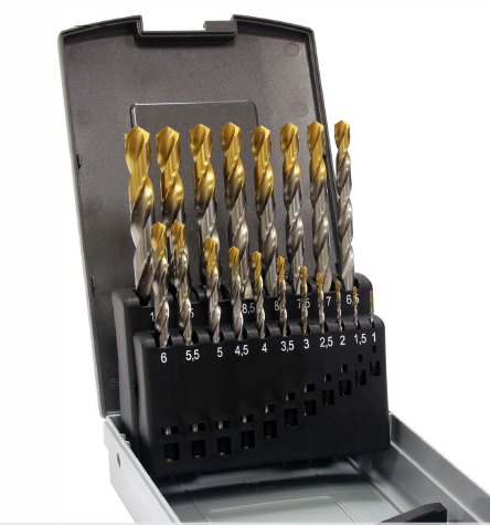 Guhring No 234 19 Piece HSS TiN-Tip Coated 1.0mm -10mm By 0.5mm Drill Set