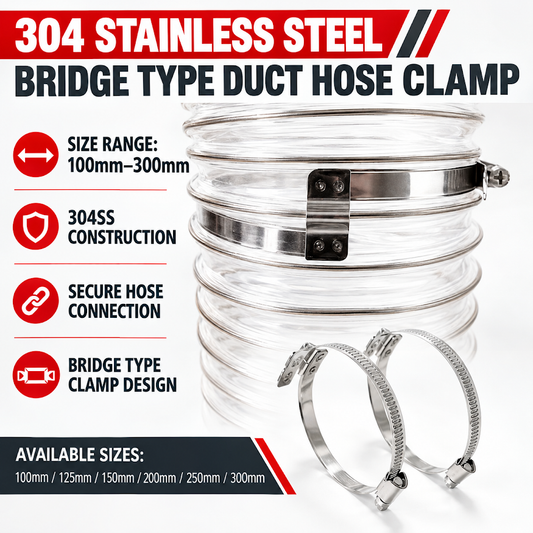 304 Stainless Steel Bridge Clamp For Duct Hose