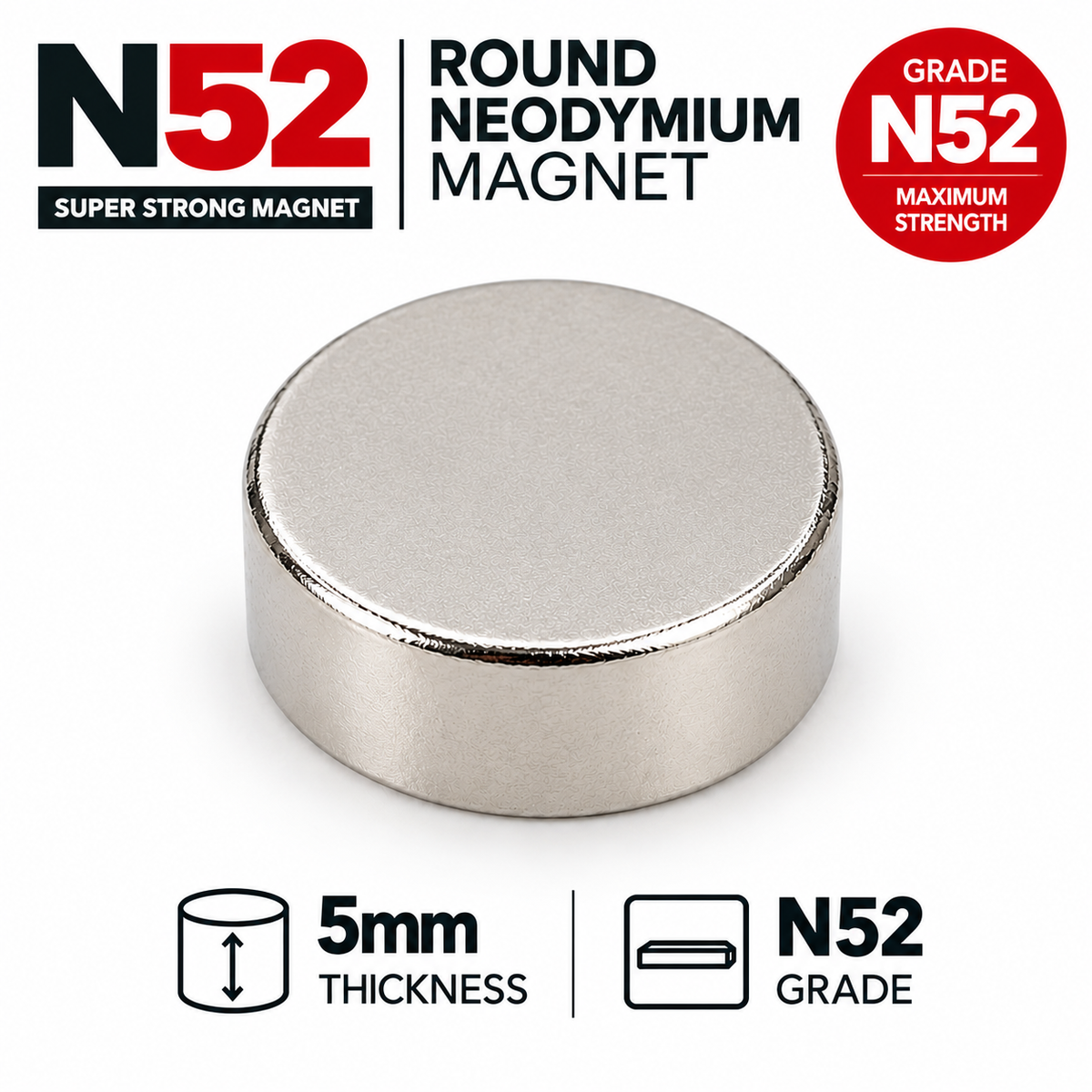 Round Neodymium Magnets 10 Pck